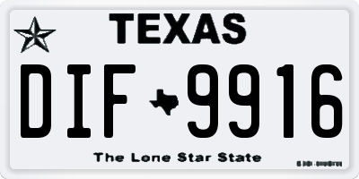 TX license plate DIF9916
