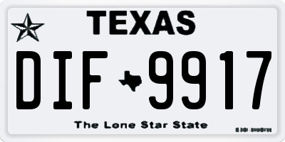 TX license plate DIF9917