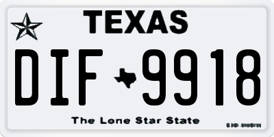 TX license plate DIF9918