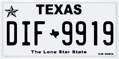 TX license plate DIF9919