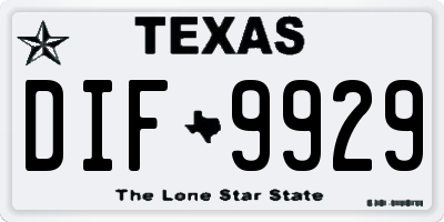 TX license plate DIF9929