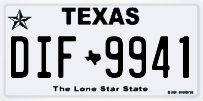 TX license plate DIF9941