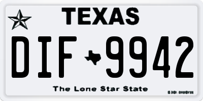 TX license plate DIF9942