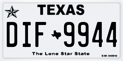 TX license plate DIF9944