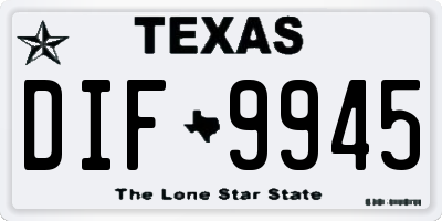 TX license plate DIF9945