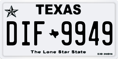 TX license plate DIF9949