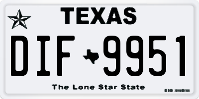 TX license plate DIF9951