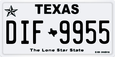 TX license plate DIF9955