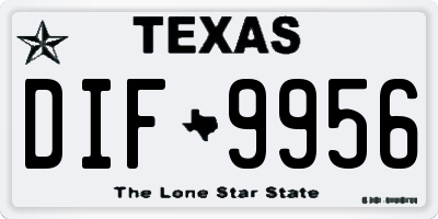 TX license plate DIF9956
