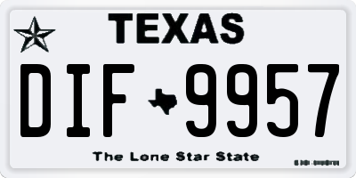 TX license plate DIF9957