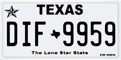 TX license plate DIF9959