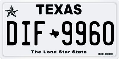 TX license plate DIF9960