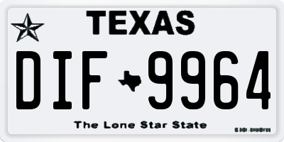 TX license plate DIF9964
