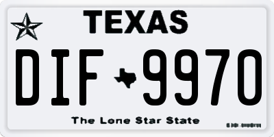 TX license plate DIF9970