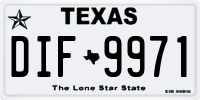 TX license plate DIF9971