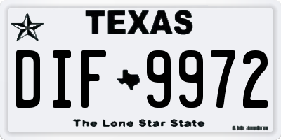 TX license plate DIF9972