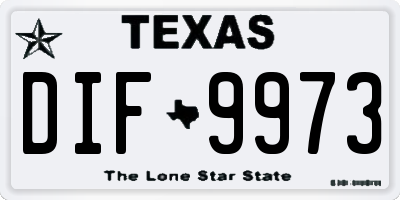 TX license plate DIF9973
