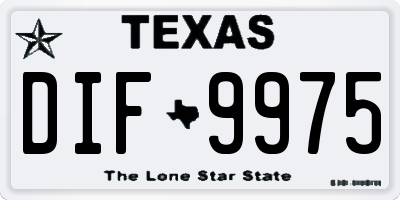 TX license plate DIF9975