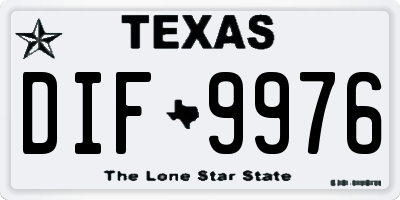 TX license plate DIF9976