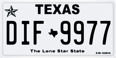 TX license plate DIF9977