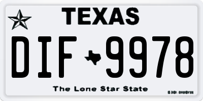 TX license plate DIF9978