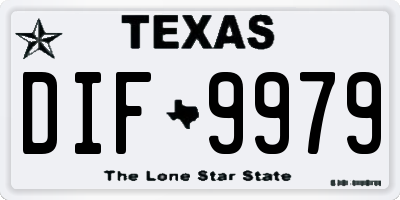 TX license plate DIF9979
