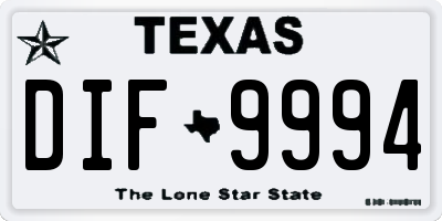 TX license plate DIF9994