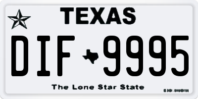 TX license plate DIF9995