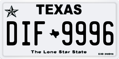 TX license plate DIF9996