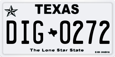 TX license plate DIG0272