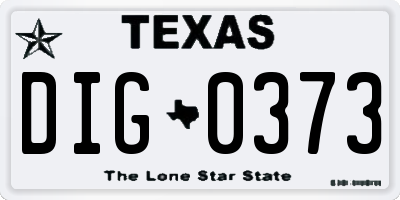 TX license plate DIG0373