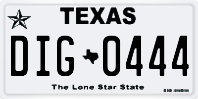 TX license plate DIG0444