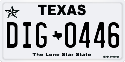 TX license plate DIG0446