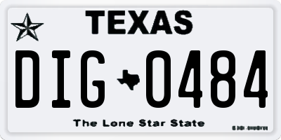 TX license plate DIG0484