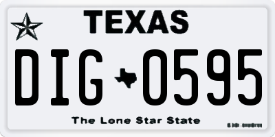 TX license plate DIG0595