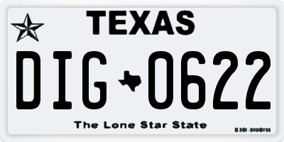 TX license plate DIG0622