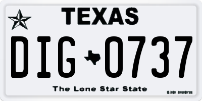TX license plate DIG0737