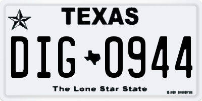 TX license plate DIG0944