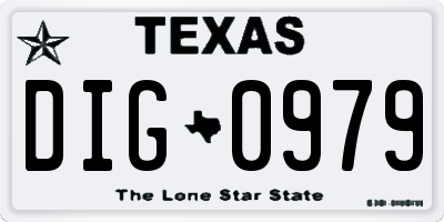 TX license plate DIG0979