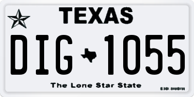 TX license plate DIG1055