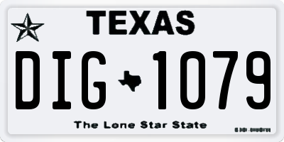 TX license plate DIG1079