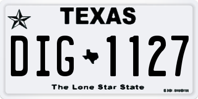 TX license plate DIG1127