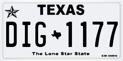 TX license plate DIG1177
