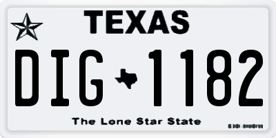 TX license plate DIG1182