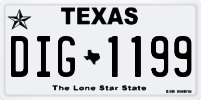 TX license plate DIG1199