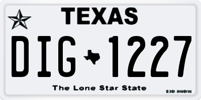 TX license plate DIG1227