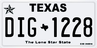 TX license plate DIG1228
