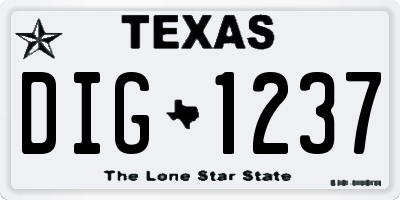 TX license plate DIG1237