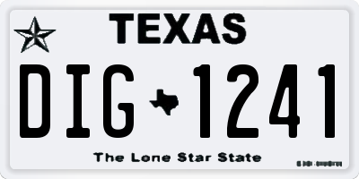 TX license plate DIG1241
