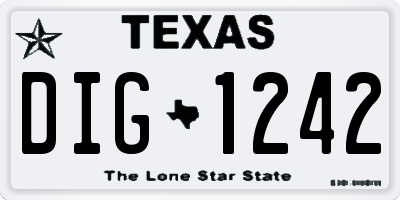 TX license plate DIG1242